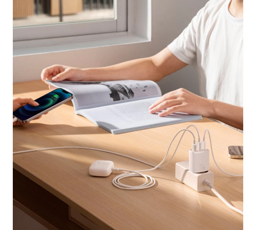 Мережевий зарядний пристрій Baseus Compact  Charger 3U 17W EU White (CCXJ020102)