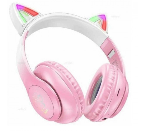Бездротові накладні навушники HOCO W42 Cat ears BT headphones Cherry Blossom (6931474795847)