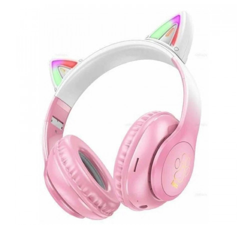 Бездротові накладні навушники HOCO W42 Cat ears BT headphones Cherry Blossom (6931474795847)