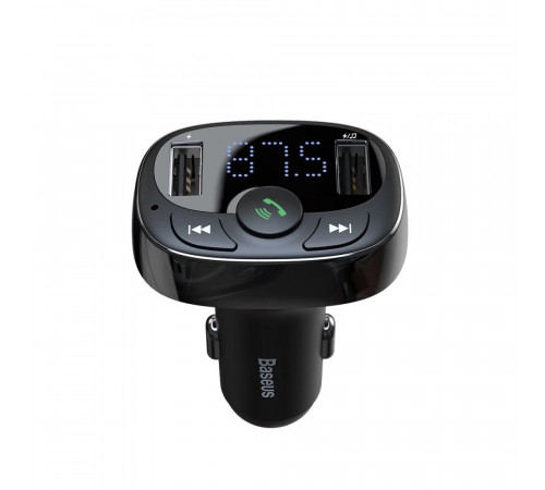 АЗП з FM-модулятором Baseus T Shaped S-09A Car Bluetooth MP3 Player (Standard Edition) Black (CCMT000001)