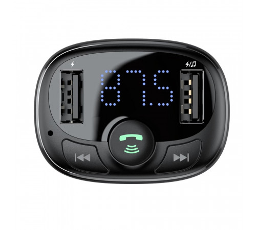 АЗП з FM-модулятором Baseus T Shaped S-09A Car Bluetooth MP3 Player (Standard Edition) Black (CCMT000001)