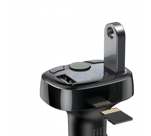 АЗП з FM-модулятором Baseus T Shaped S-09A Car Bluetooth MP3 Player (Standard Edition) Black (CCMT000001)