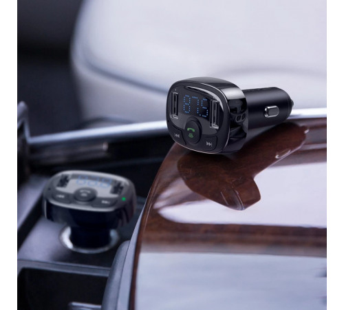 АЗП з FM-модулятором Baseus T Shaped S-09A Car Bluetooth MP3 Player (Standard Edition) Black (CCMT000001)
