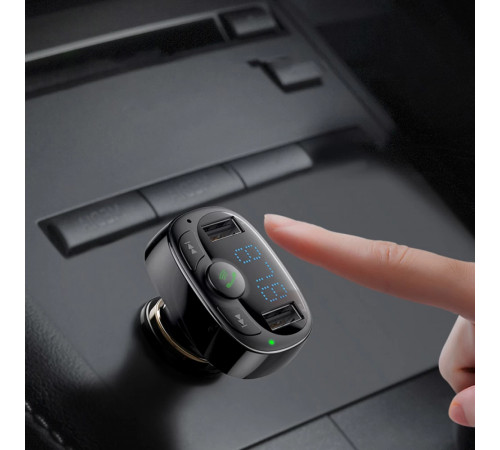 АЗП з FM-модулятором Baseus T Shaped S-09A Car Bluetooth MP3 Player (Standard Edition) Black (CCMT000001)