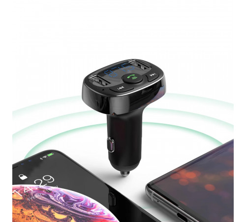 АЗП з FM-модулятором Baseus T Shaped S-09A Car Bluetooth MP3 Player (Standard Edition) Black (CCMT000001)