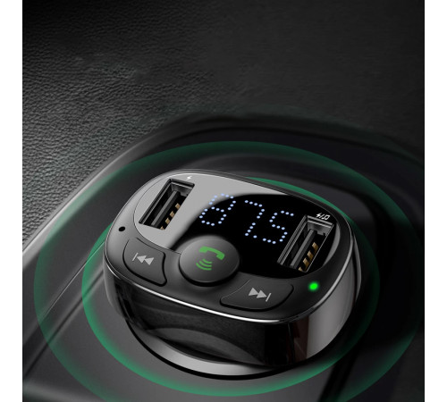 АЗП з FM-модулятором Baseus T Shaped S-09A Car Bluetooth MP3 Player (Standard Edition) Black (CCMT000001)