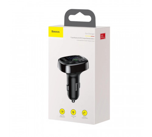 АЗП з FM-модулятором Baseus T Shaped S-09A Car Bluetooth MP3 Player (Standard Edition) Black (CCMT000001)