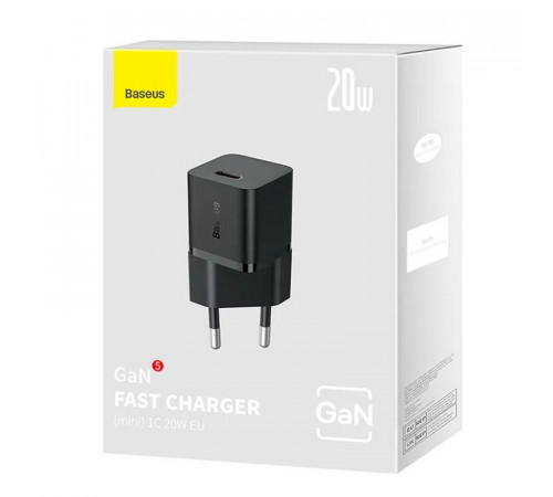 Мережевий зарядний пристрій Baseus GaN5 Fast Charger(mini) 1C 20W EU Black (CCGN050101)