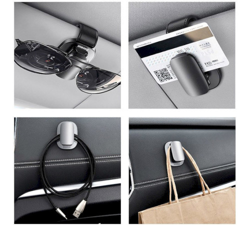 Автомобільний тримач для окуляр Baseus Platinum Vehicle eyewear clip（clamping type）Black (ACYJN-B01)