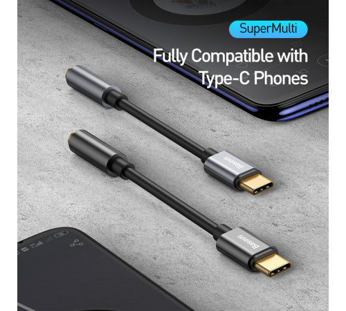 Кабель-перехiдник Baseus Type-C Male to 3.5mm Female Adapter L54 Black (CATL54-01)