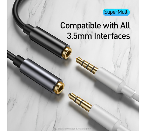 Кабель-перехiдник Baseus Type-C Male to 3.5mm Female Adapter L54 Black (CATL54-01)
