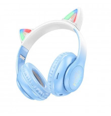 Бездротові накладні навушники HOCO W42 Cat ears BT headphones Crystal Blue (6931474795861)