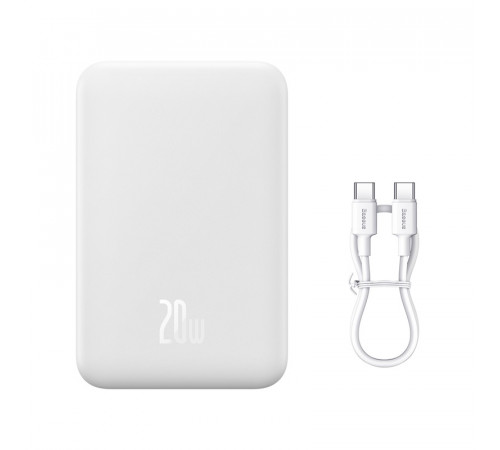 Зовнішній акумулятор Baseus Magnetic Mini Wireless Fast Charge Power Bank 20000mAh 20W White (PPCX150002)