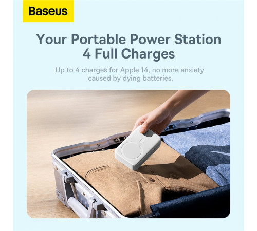 Зовнішній акумулятор Baseus Magnetic Mini Wireless Fast Charge Power Bank 20000mAh 20W White (PPCX150002)