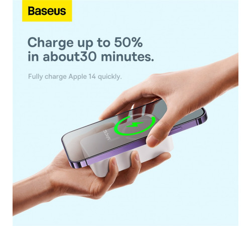 Зовнішній акумулятор Baseus Magnetic Mini Wireless Fast Charge Power Bank 20000mAh 20W White (PPCX150002)