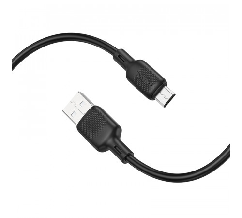 Кабель BOROFONE BX113 Lenny silicone charging data cable Micro(L=3M) Black (6941991115547)