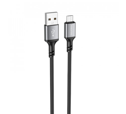 Кабель BOROFONE BX83 Micro Famous silicone charging data cable Black (6974443386387)