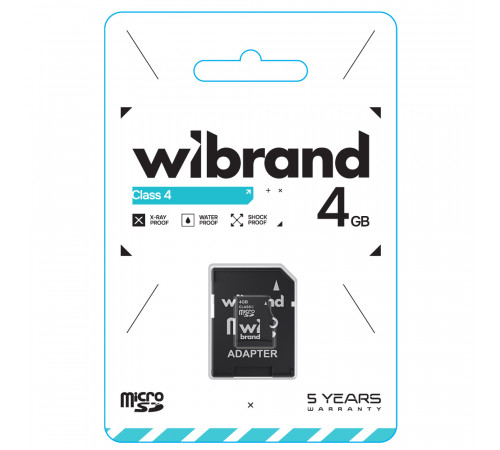 Карта пам'яті microSDHC Wibrand 4Gb class 4 (adapter SD) (WICDC4/4GB-A)