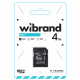 Карта пам'яті microSDHC Wibrand 4Gb class 4 (adapter SD) (WICDC4/4GB-A)