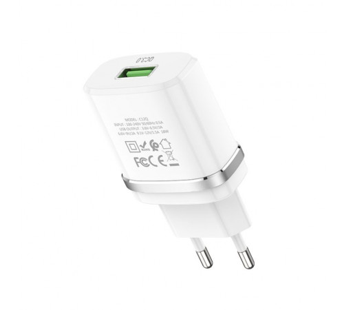 Мережевий зарядний пристрій HOCO C12Q Smart QC3.0 charger 18W White (6931474716262)