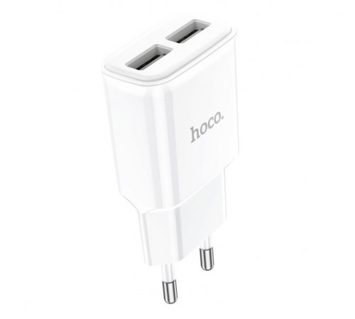 Мережевий зарядний пристрій HOCO C88A Star round dual port charger 12W White (6931474749499)