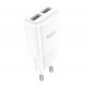 Мережевий зарядний пристрій HOCO C88A Star round dual port charger 12W White (6931474749499)