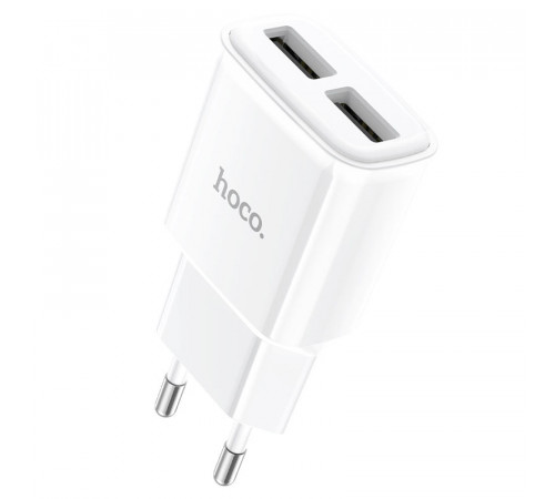 Мережевий зарядний пристрій HOCO C88A Star round dual port charger 12W White (6931474749499)