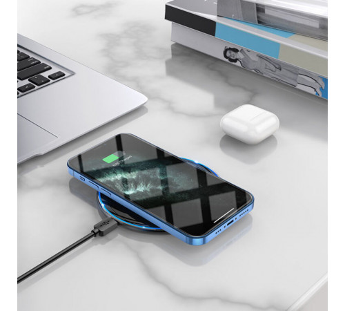 Бездротовий зарядний пристрій HOCO CW6 Pro Easy 15W charging wireless fast charger Black (6931474755032)