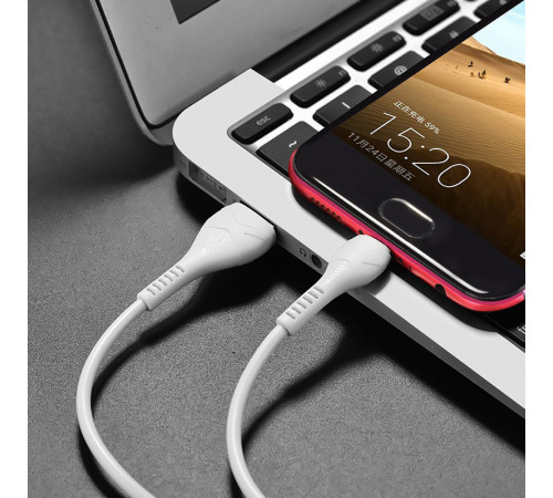 Кабель HOCO X37 USB to Micro 2.4A, 1m, PVC, PVC connectors, White (6931474710505)