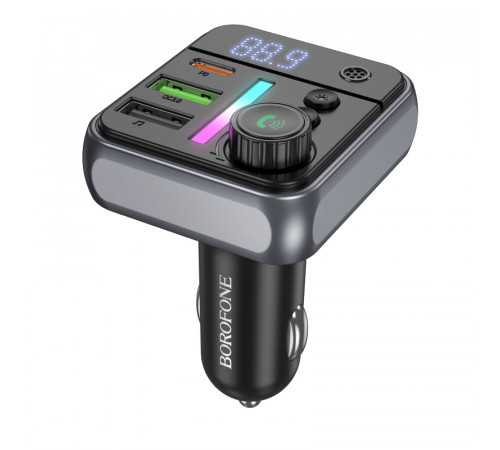 АЗП з FM-модулятором BOROFONE BC50  Ascenso PD20W+QC3.0 car BT FM transmitter Black (6941991115257)