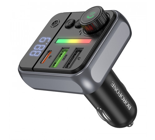 АЗП з FM-модулятором BOROFONE BC50  Ascenso PD20W+QC3.0 car BT FM transmitter Black (6941991115257)