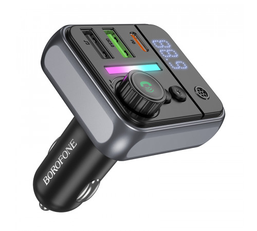 АЗП з FM-модулятором BOROFONE BC50  Ascenso PD20W+QC3.0 car BT FM transmitter Black (6941991115257)