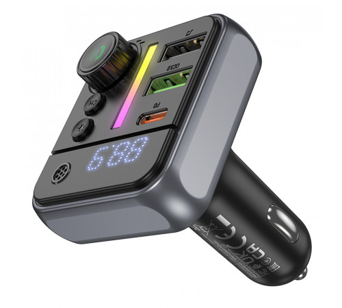 АЗП з FM-модулятором BOROFONE BC50  Ascenso PD20W+QC3.0 car BT FM transmitter Black (6941991115257)