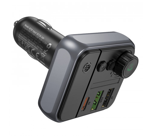 АЗП з FM-модулятором BOROFONE BC50  Ascenso PD20W+QC3.0 car BT FM transmitter Black (6941991115257)