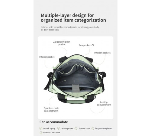 Рюкзак Tigernu T-S8651 14" Green (T-S8651Green)