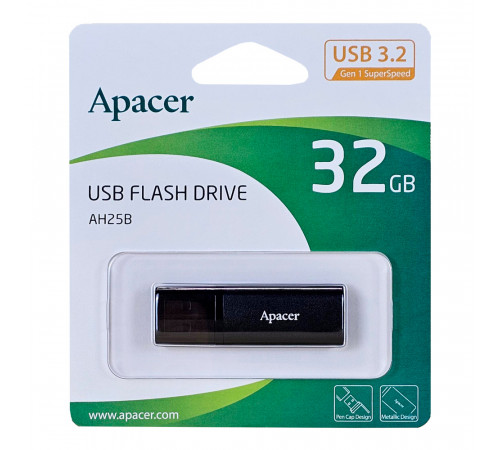 Флеш-накопичувач Apacer USB 3.2 Gen 1 AH25B 32Gb Black (AP32GAH25BB-1)