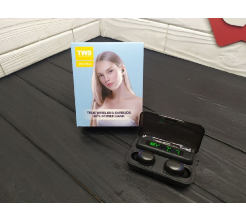 Беспроводные Bluetooth наушники   TWS BTH-F-5   2000 мАч черные  (100)