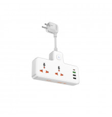 Сетевой удлинитель HOCO AC12A Reise 2-position expansion socket(PD30W/1C3A) (8.5 cm) White (6942007607100)