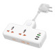 Мережевий подовжувач HOCO  AC12A Reise 2-position expansion socket(PD30W/1C3A) (8.5 cm) White (6942007607100)