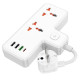 Мережевий подовжувач HOCO  AC12A Reise 2-position expansion socket(PD30W/1C3A) (8.5 cm) White (6942007607100)