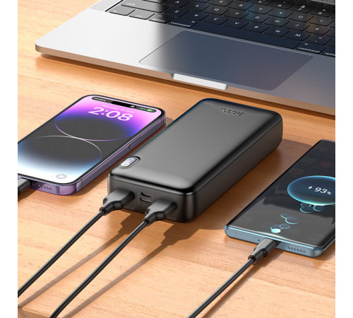 Зовнішній акумулятор HOCO J128A Powerful power bank(20000mAh) Black (6942007621175)