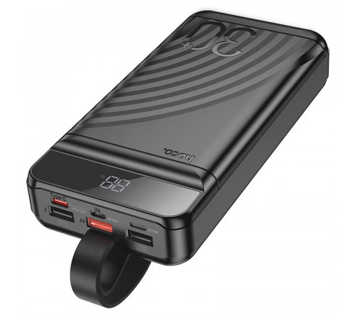 Зовнішній акумулятор HOCO J123B Element 22.5W+PD20W fully compatible power bank with digital display(30000mAh) Black (6942007612081)