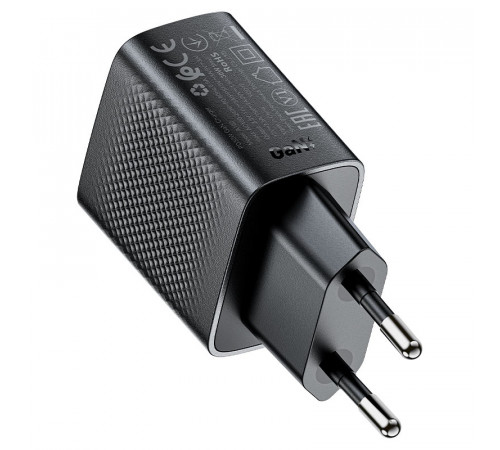 Мережевий зарядний пристрій ACEFAST A102 PD30W GaN single USB-C charger (EU) Black (6974316283287)