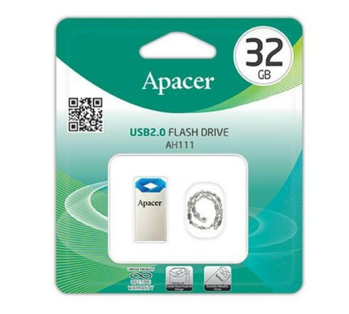 Флеш-накопичувач Apacer USB 2.0 AH111 32GB Blue (AP32GAH111U-1)