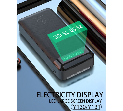 УМБ Power Bank WUW Y130 10000mAh 2.1A (with cable Lightning+Micro+Type-C+USB)