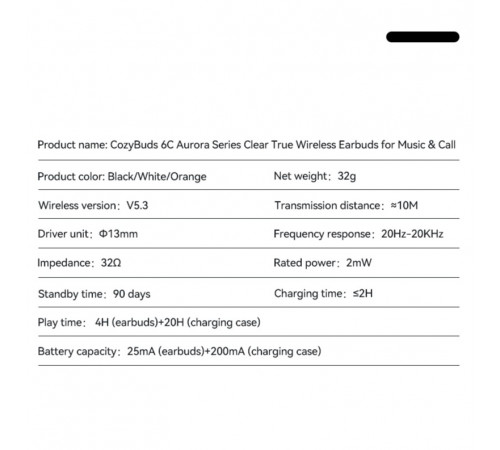 Бездротові навушники Remax 6C Aurora Series