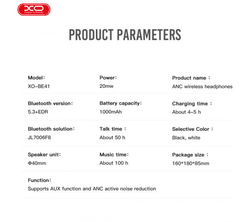 Навушники XO BE41 Star Mist ANC з шумозаглушенням