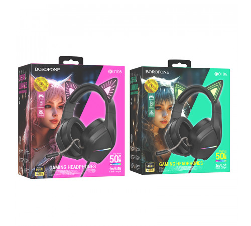 Навушники комп'ютерні дротові Borofone BO106 Cute Cat gaming