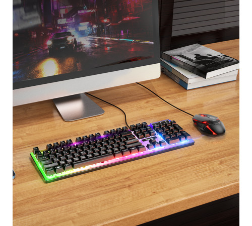 Клавіатура дротова Hoco GM18 Luminous gaming + мишка дротова (з Eng, Рус розкладками)