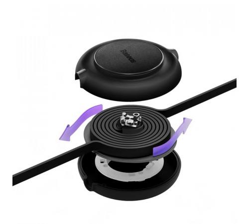 Кабель Baseus Free2Draw Retractable Crystal Fast Charging Data Cable USB to M+L+C 3.5A 1.1m Cluster Black (P10368700111-02)